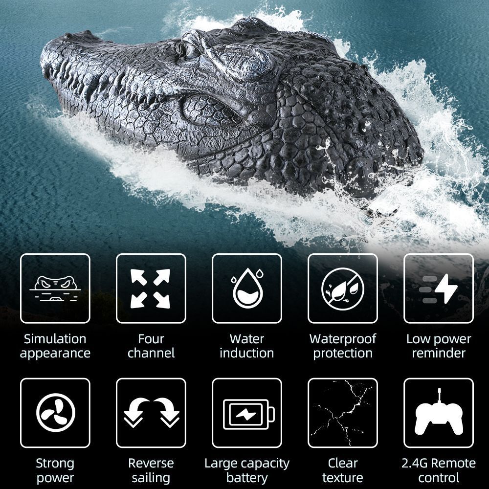 "Remote-Control Crocodile Head Water Ship"