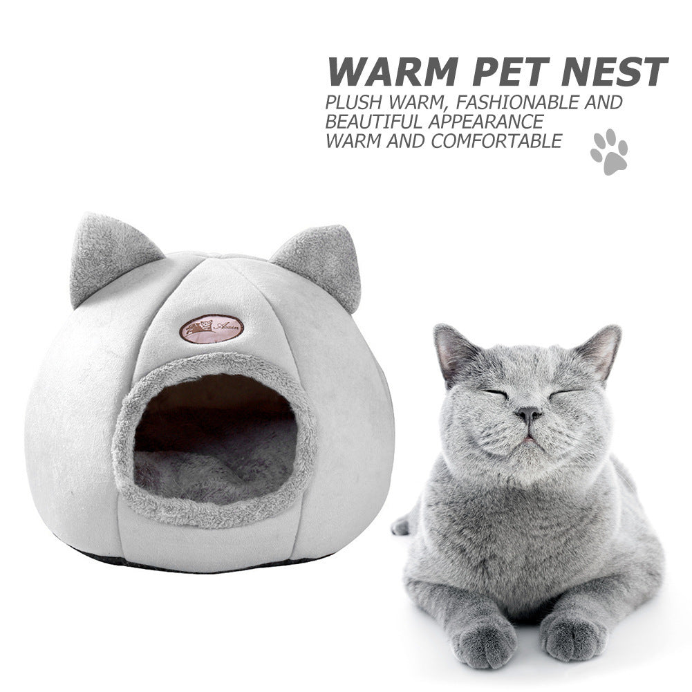 "Winter Cat Nest Enclosed Sofa"