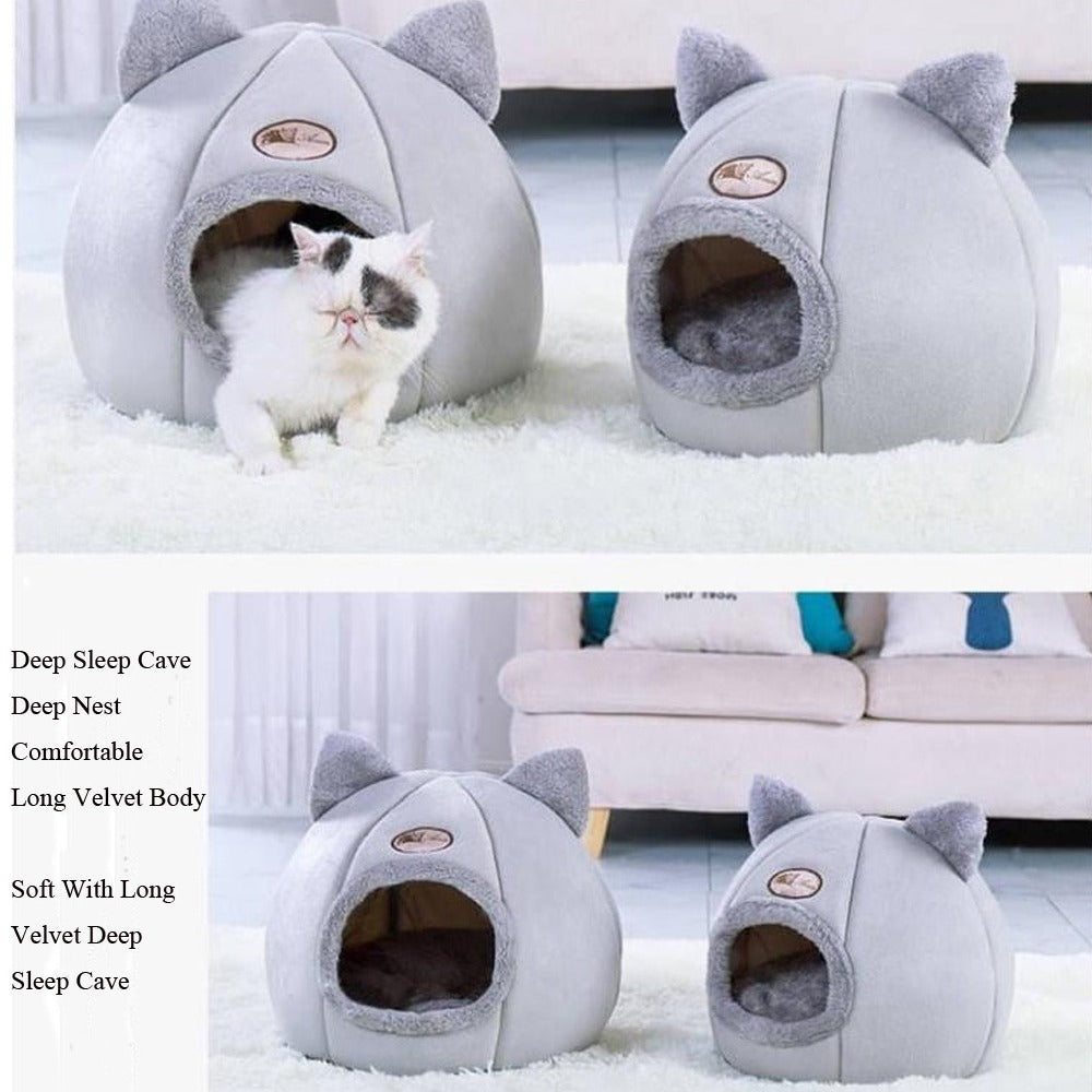 "Winter Cat Nest Enclosed Sofa"